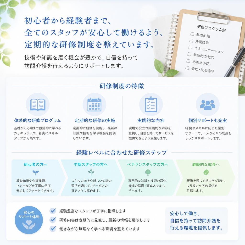 充実した研修制度でスキルアップ