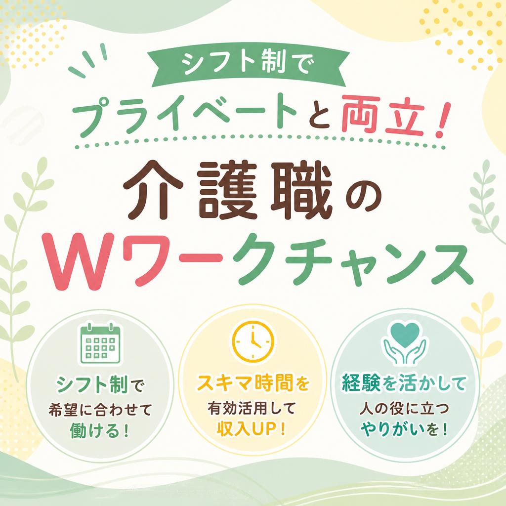 シフト制でプライベートと両立！介護職のWワークチャンス
