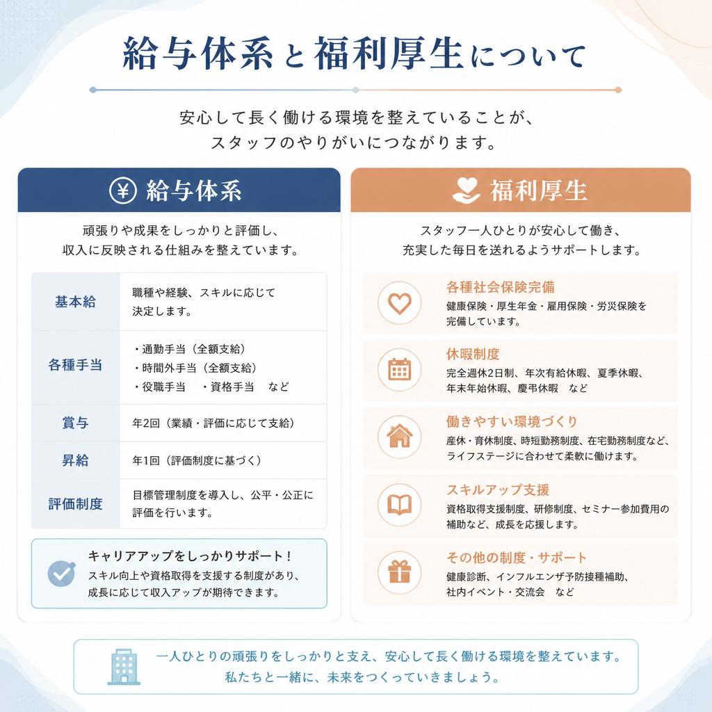 給与と福利厚生の充実