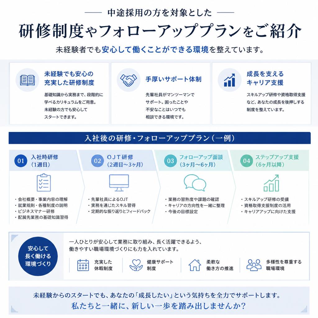 中途採用の方へのサポート体制