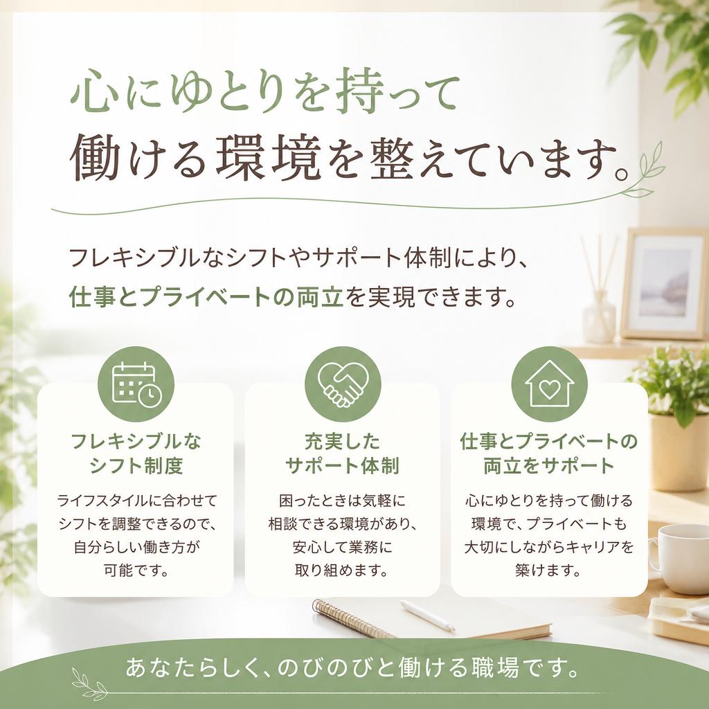 安心して働ける職場環境