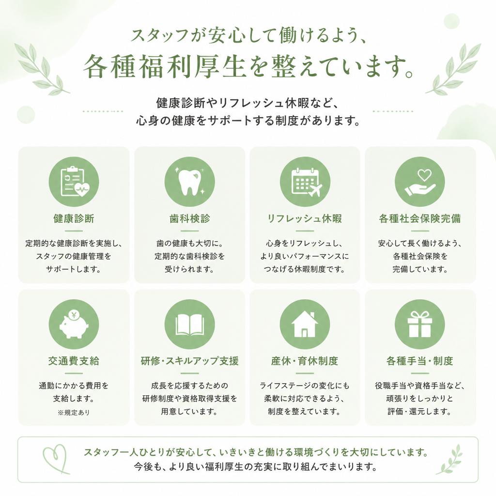 心強い福利厚生が充実