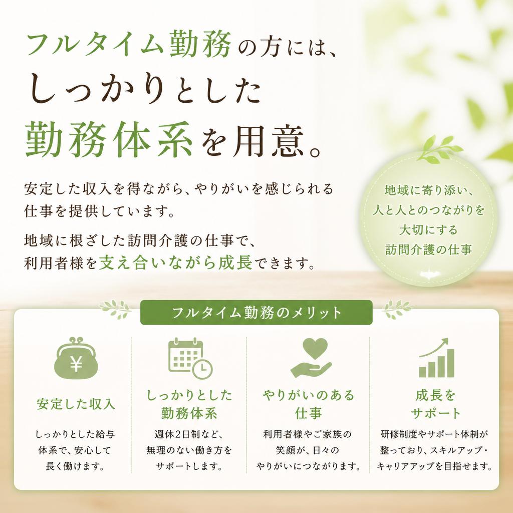 フルタイムでの勤務も可能