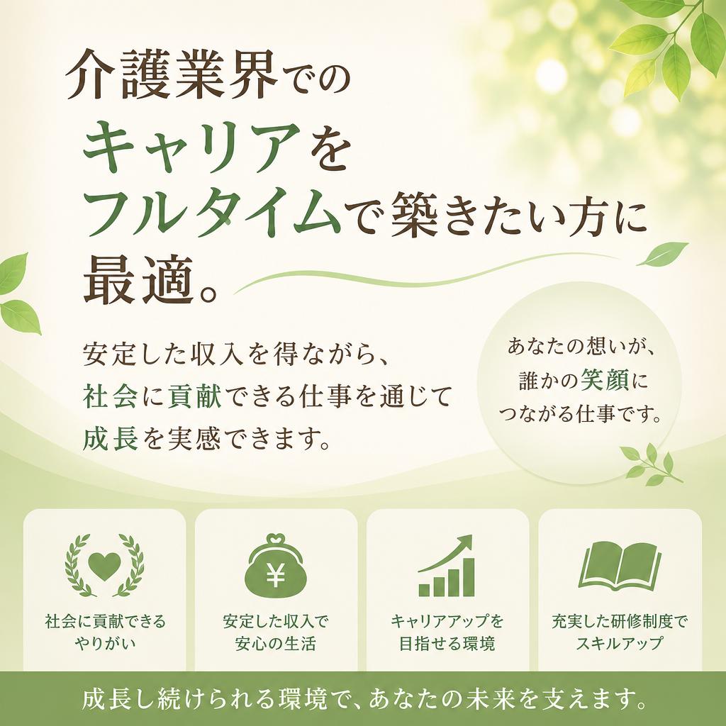 フルタイム勤務で安心の収入