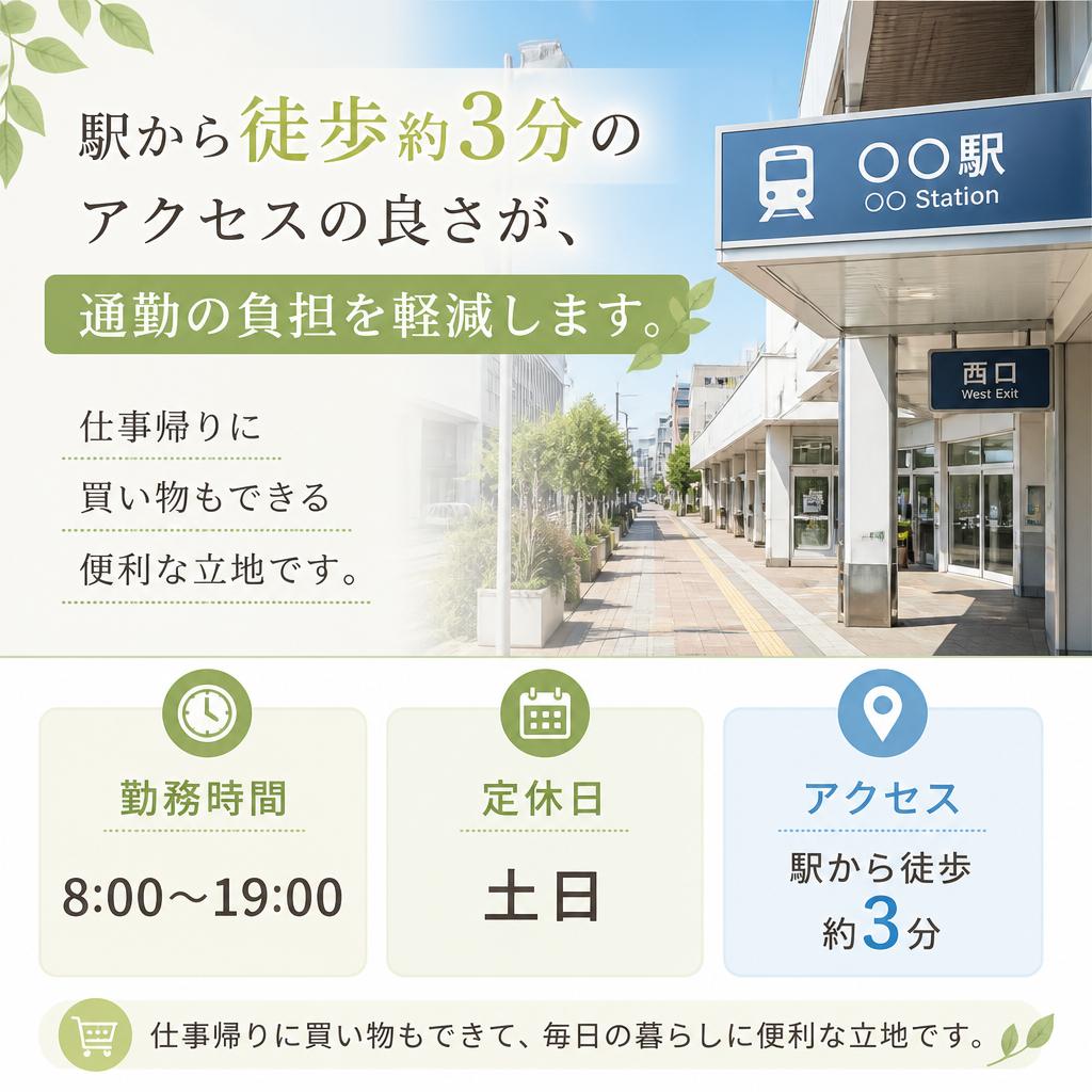 充実した勤務時間と利便性