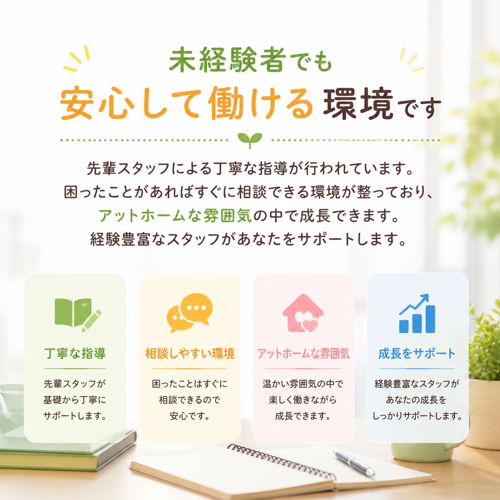 丁寧なサポートで安心の職場環境