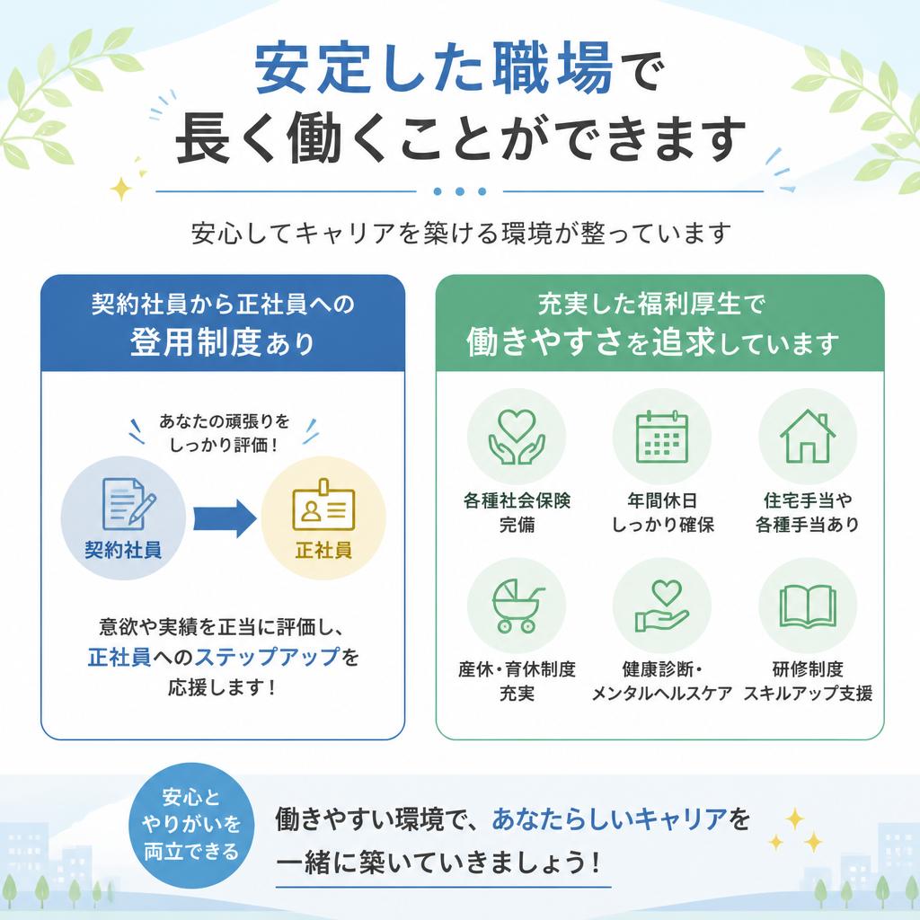 正社員登用制度と福利厚生