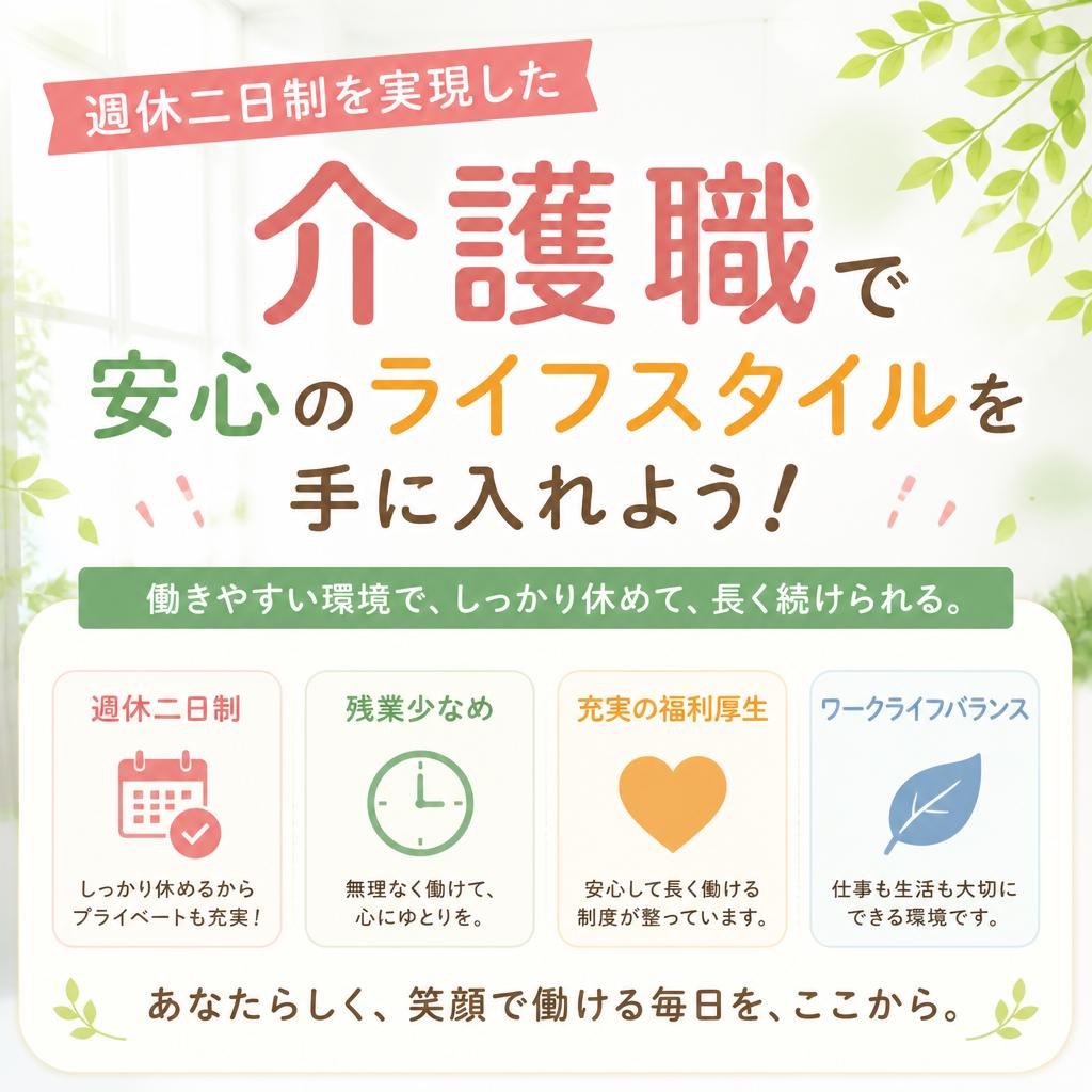 週休二日制を実現した介護職で、安心のライフスタイルを手に入れよう！