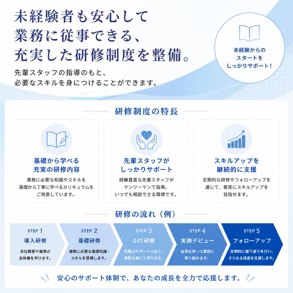 中途採用でも安心の研修制度