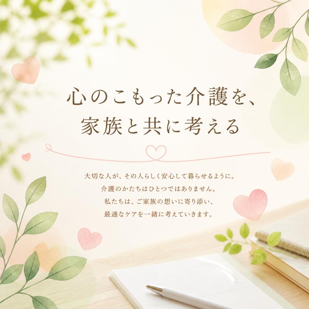 心のこもった介護を、家族と共に考える