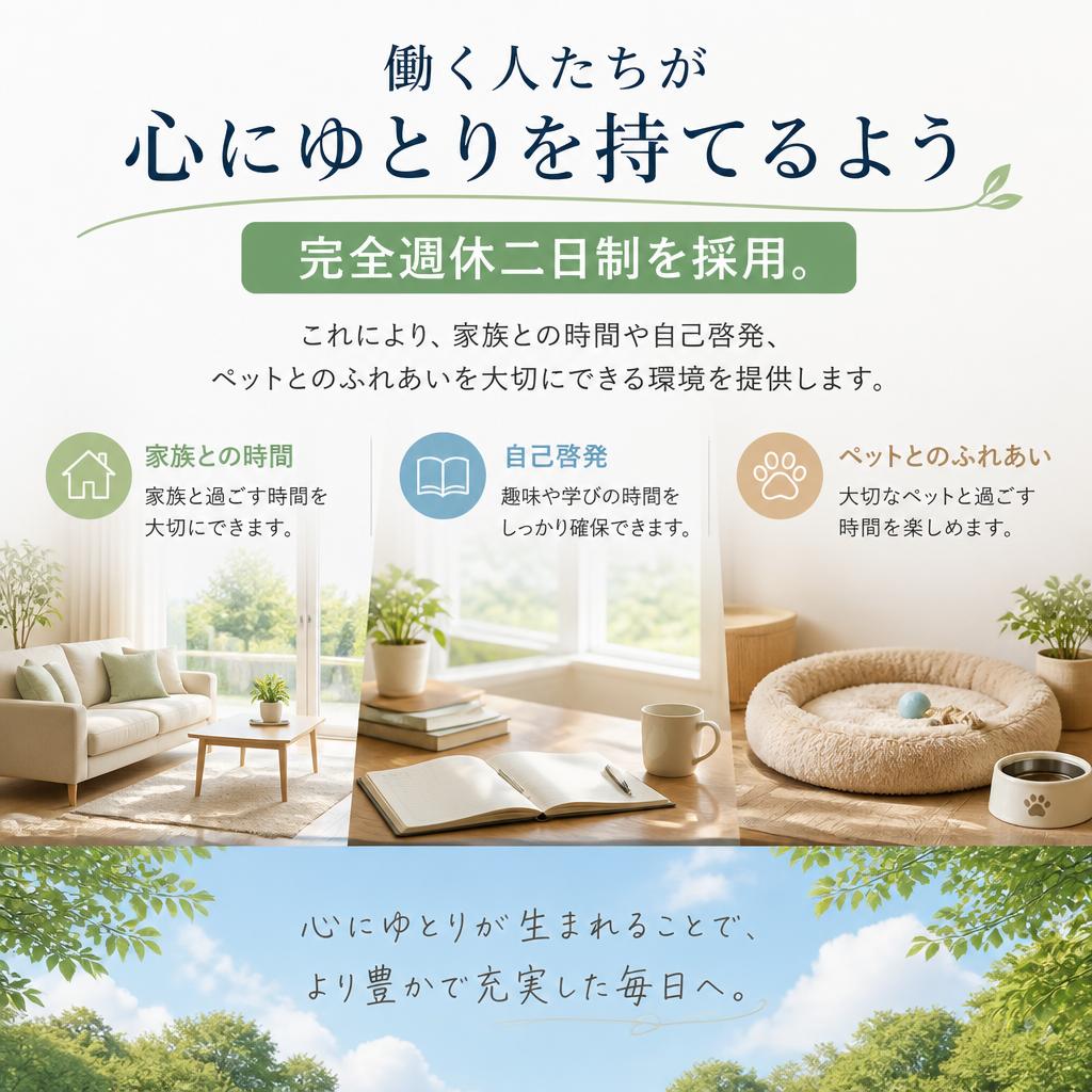 完全週休二日制で心にゆとりを