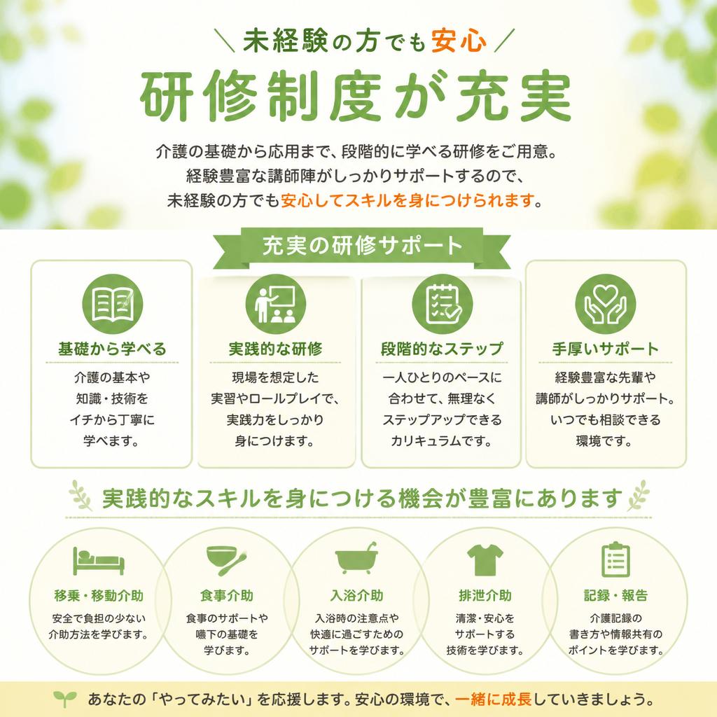 手厚い研修制度でサポート