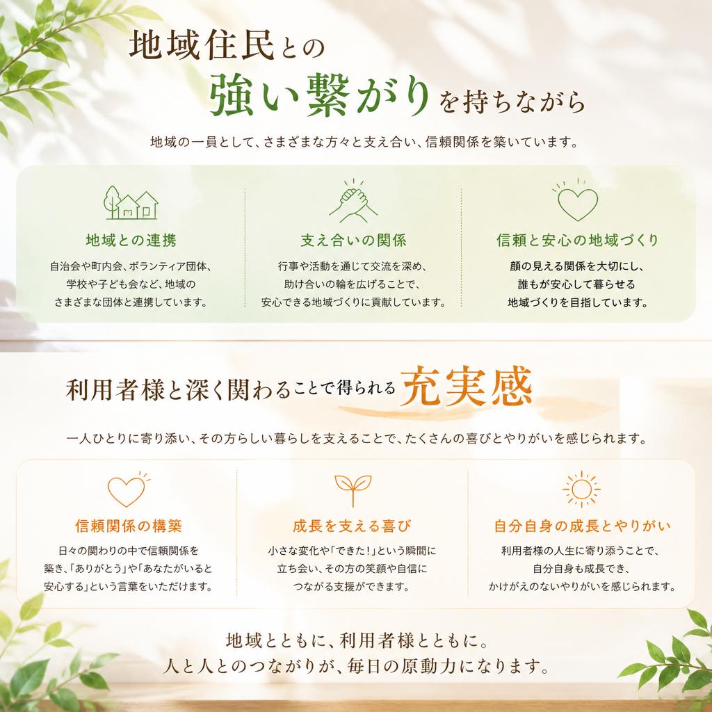 地域密着のやりがいある仕事