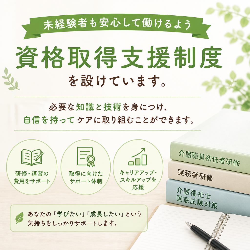 働きながら成長できる資格取得支援制度