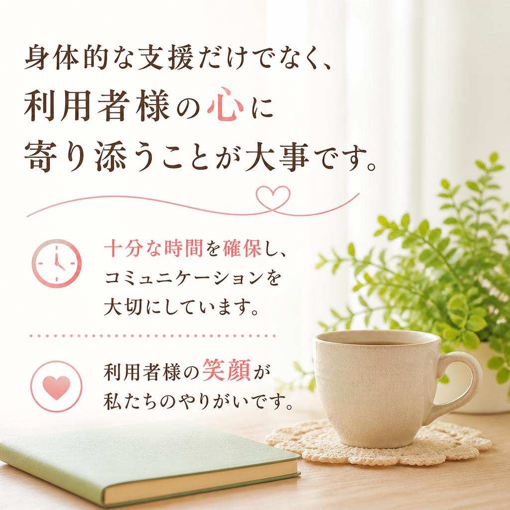心のこもったサービスで利用者様をサポート