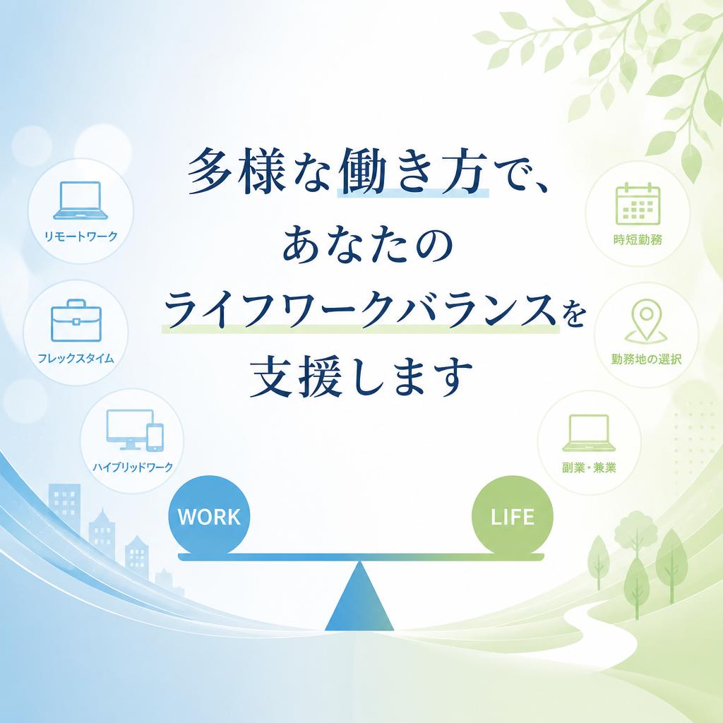 多様な働き方で、あなたのライフワークバランスを支援します