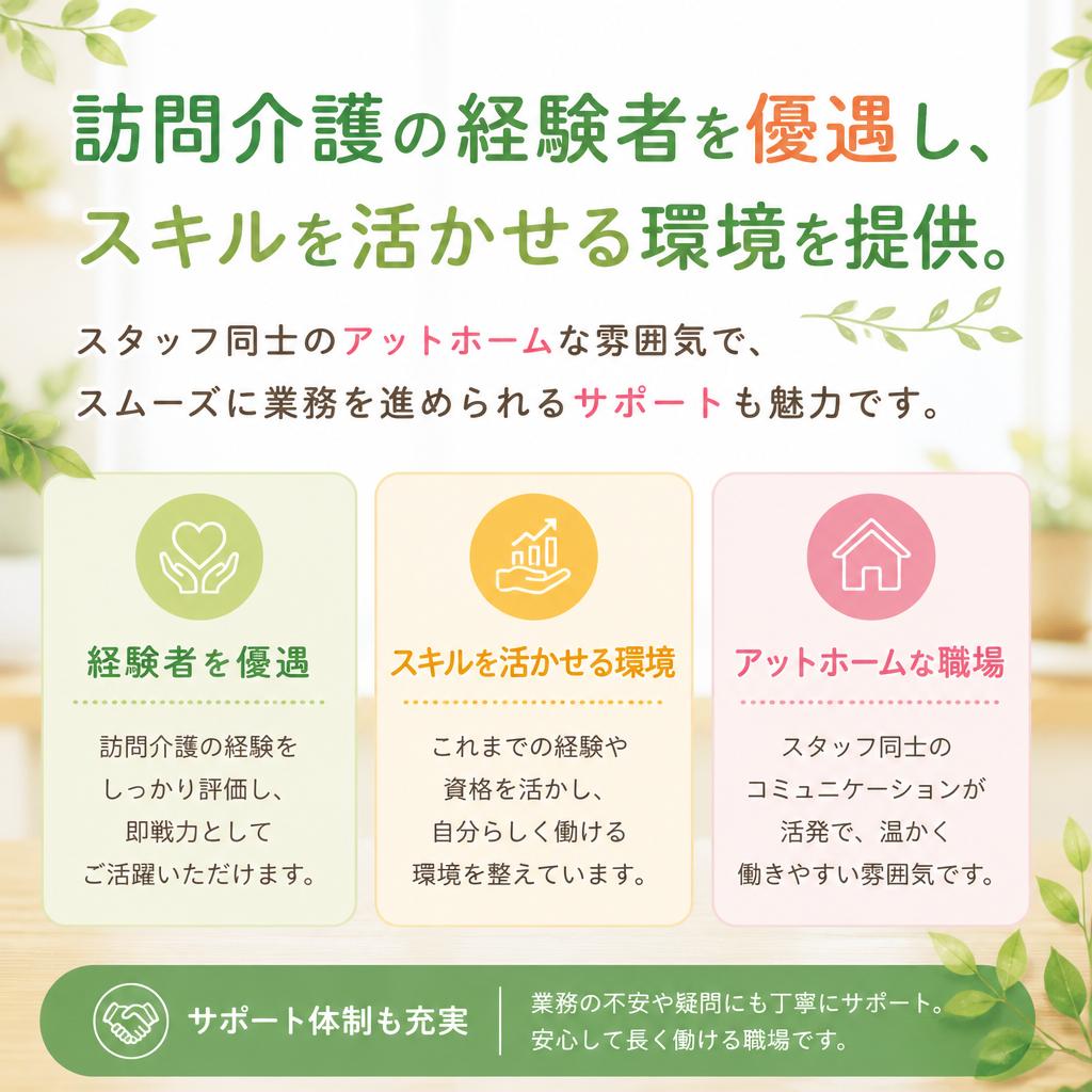 経験者優遇！”働ける喜び”を共に