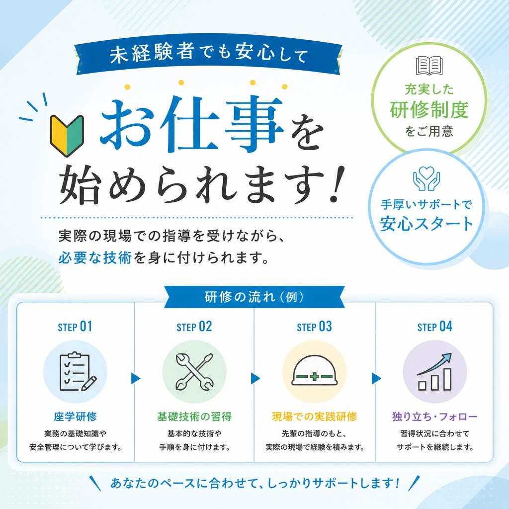 研修制度で安心のスタート